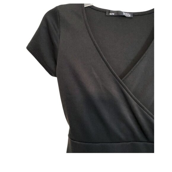 Faux Black Wrap Around  Dress Ladies Med - Picture 3 of 8